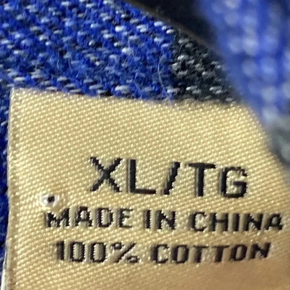 TOMMY BAHAMA MENS SIZE XL BLUE AND BLACK PLAID 100% COTTON FLANNEL SHIRT… - Picture 7 of 10